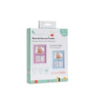 Originalverpackung des Baby Bilderrahmens mit Hand- und Fußabdruckset in Blau und Rosa – Erinnerungsrahmen für Babyfoto und Geschenk zur Geburt.