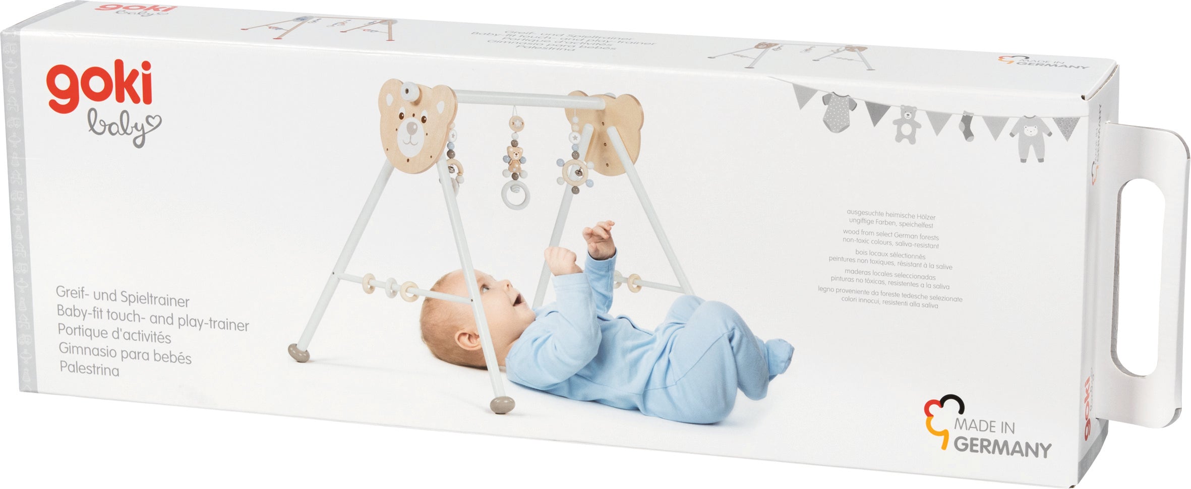 Baby - Fit Bär Spieltrainer – Höhenverstellbares Holz - Spieltrapez für Babys, nachhaltig & Made in Germany - Babylions