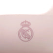 Detailaufnahme Real Madrid Logo auf Baby Schüssel rosa aus Silikon hochwertige Verarbeitung rutschfest BPA frei