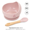 Baby Schüssel mit Saugnapf und Löffel Real Madrid rosa Silikon 250 ml rutschfest BPA frei ab 4 Monate