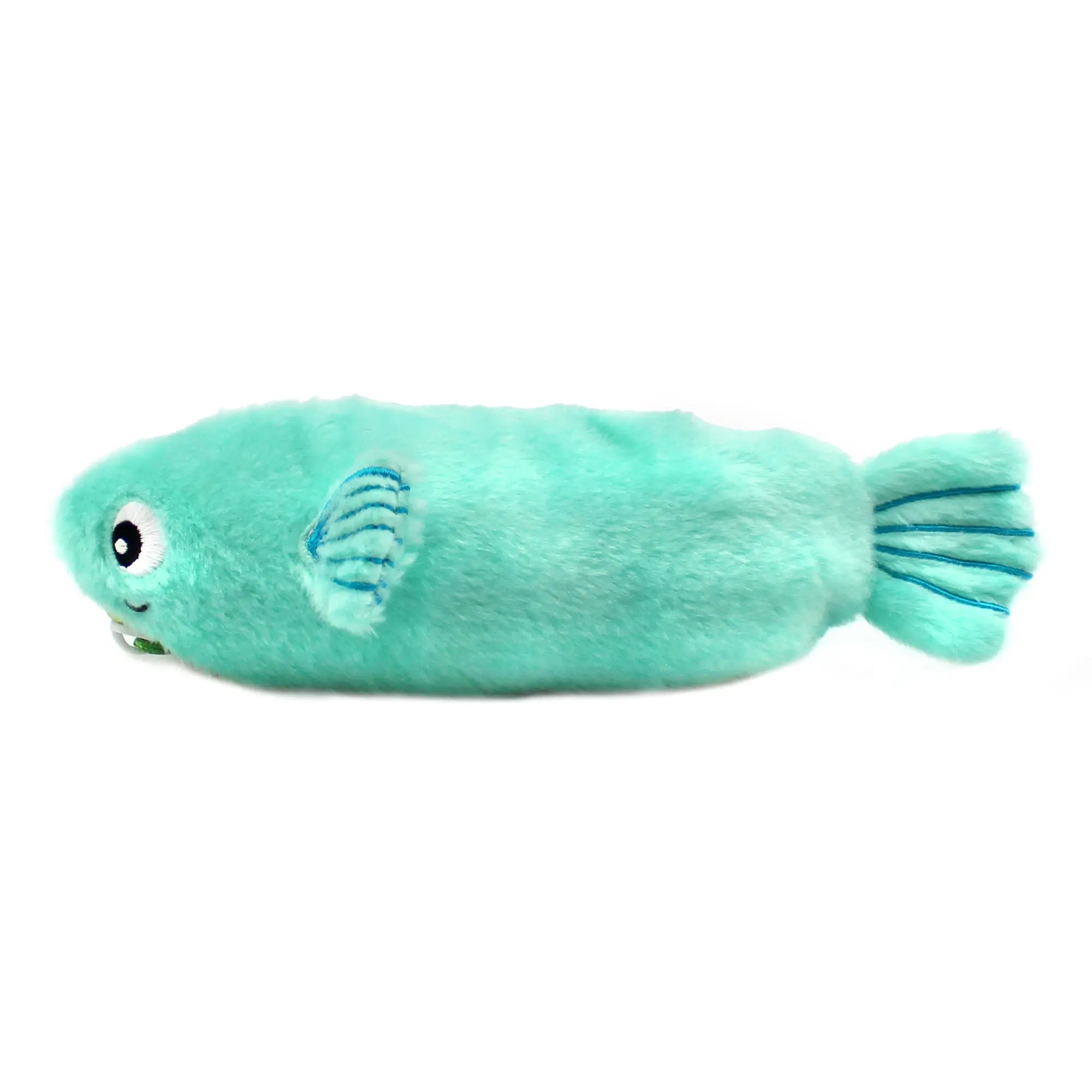 Blauer Fisch als weiches 2-in-1 Kuscheltier aus Plüsch für Kinder und Babys 