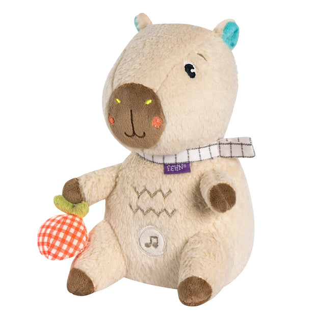 Kuscheltier Capybara Einschlafhilfe von Fehn mit Musikfunktion weiches Babyspielzeug zum Beruhigen und Einschlafen