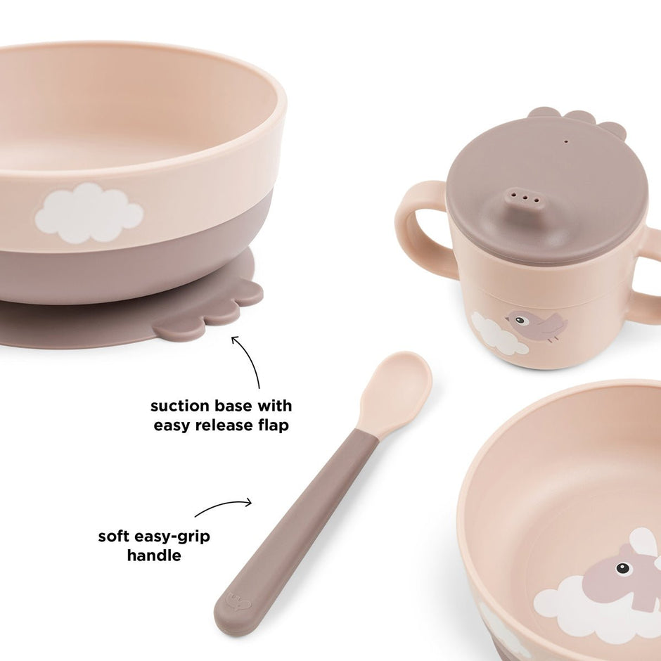 Foodie First Meal Geschirr - Set – Grün & Pink - Babylions