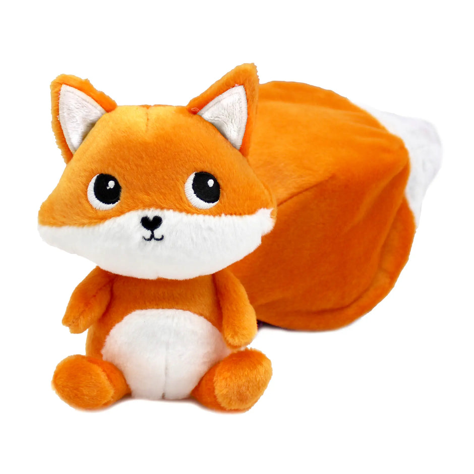 Oranger Fuchs als wandelbares 2-in-1 Kuscheltier mit weichem Plüschschwanz