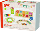 Goki Geschenkset Verpackung mit Holzspielzeug, Zahlenpuzzle und Motorikspielzeug für Kinder ab 2 Jahren