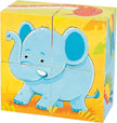 Holz Würfelpuzzle mit Elefant für Kinder ab 2 Jahren – Lernspiel zur Förderung von Motorik und Denken