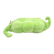 Grüne Erbsenschote als weiches 2-in-1 Kuscheltier aus Plüsch mit Reißverschluss