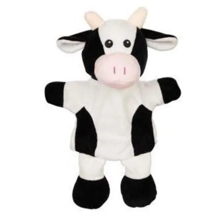 Handpuppe Kuh aus weichem Stoff für Kinder, ideal zum Rollenspiel, Erzählen von Geschichten und Fördern der Kreativität