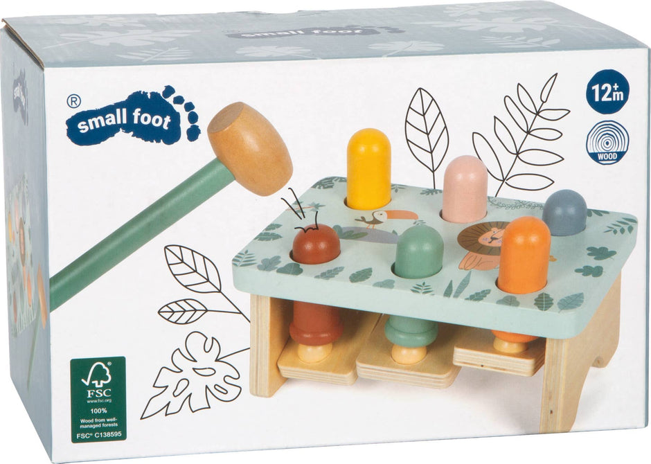 Holz Klopfspiel für Kinder von Small Foot Motorikspielzeug mit Hammer ab 12 Monaten