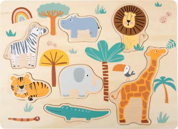 Holz Steckpuzzle Safari Tiere für Kinder Übersicht