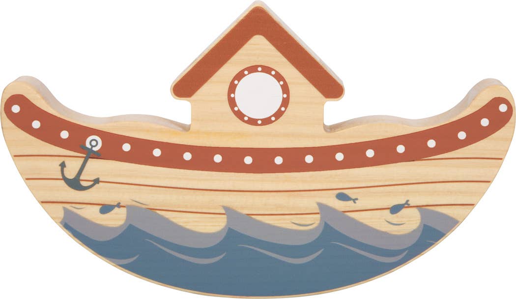 Holzspielzeug Arche Noah Boot als Balancierspiel Basis aus Holz, Teil eines Motorikspielzeugs für Kinder
