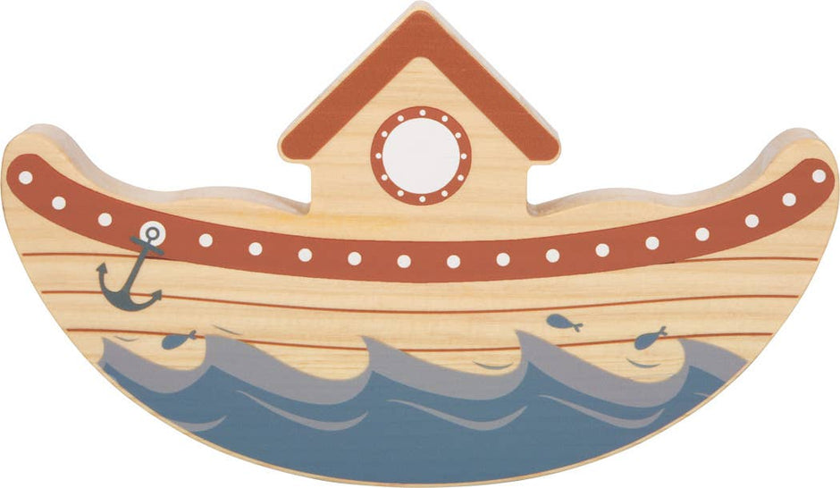 Holzspielzeug Arche Noah Boot als Balancierspiel Basis aus Holz, Teil eines Motorikspielzeugs für Kinder