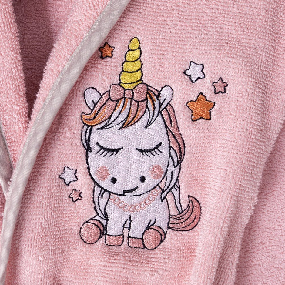 Kinder Bademantel mit Stickerei – 2–4 Jahre (Einhorn oder Panda) - Babylions