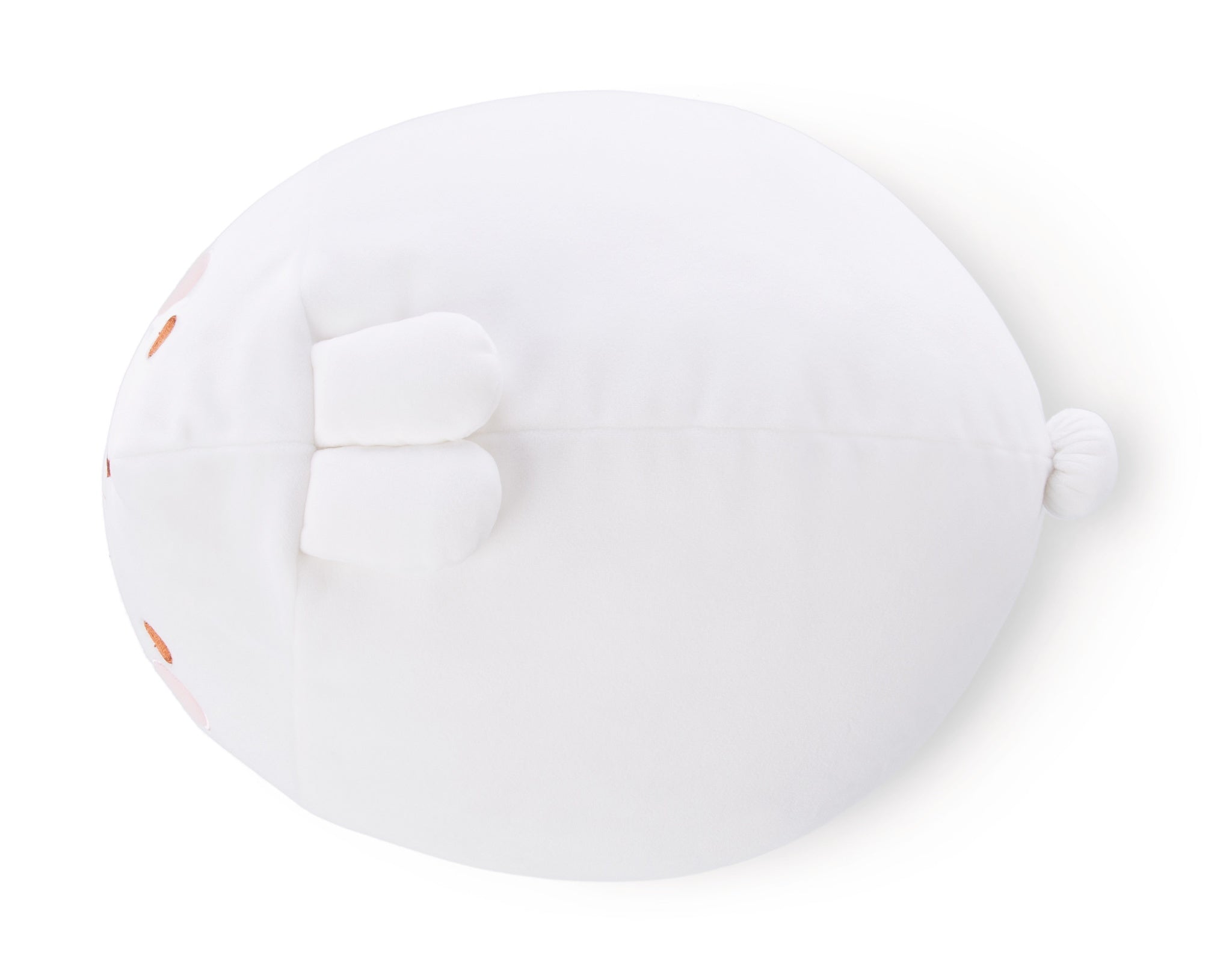 Draufsicht des weißen MOLANG Figurenkissens 30 × 40 cm aus weichem NICI Plüsch