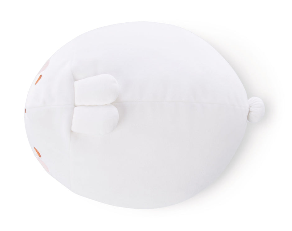 Draufsicht des weißen MOLANG Figurenkissens 30 × 40 cm aus weichem NICI Plüsch