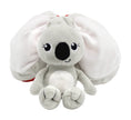 Graues Koala Kuscheltier aus wandelbarer Himbeere als 2-in-1 Plüschfigur
