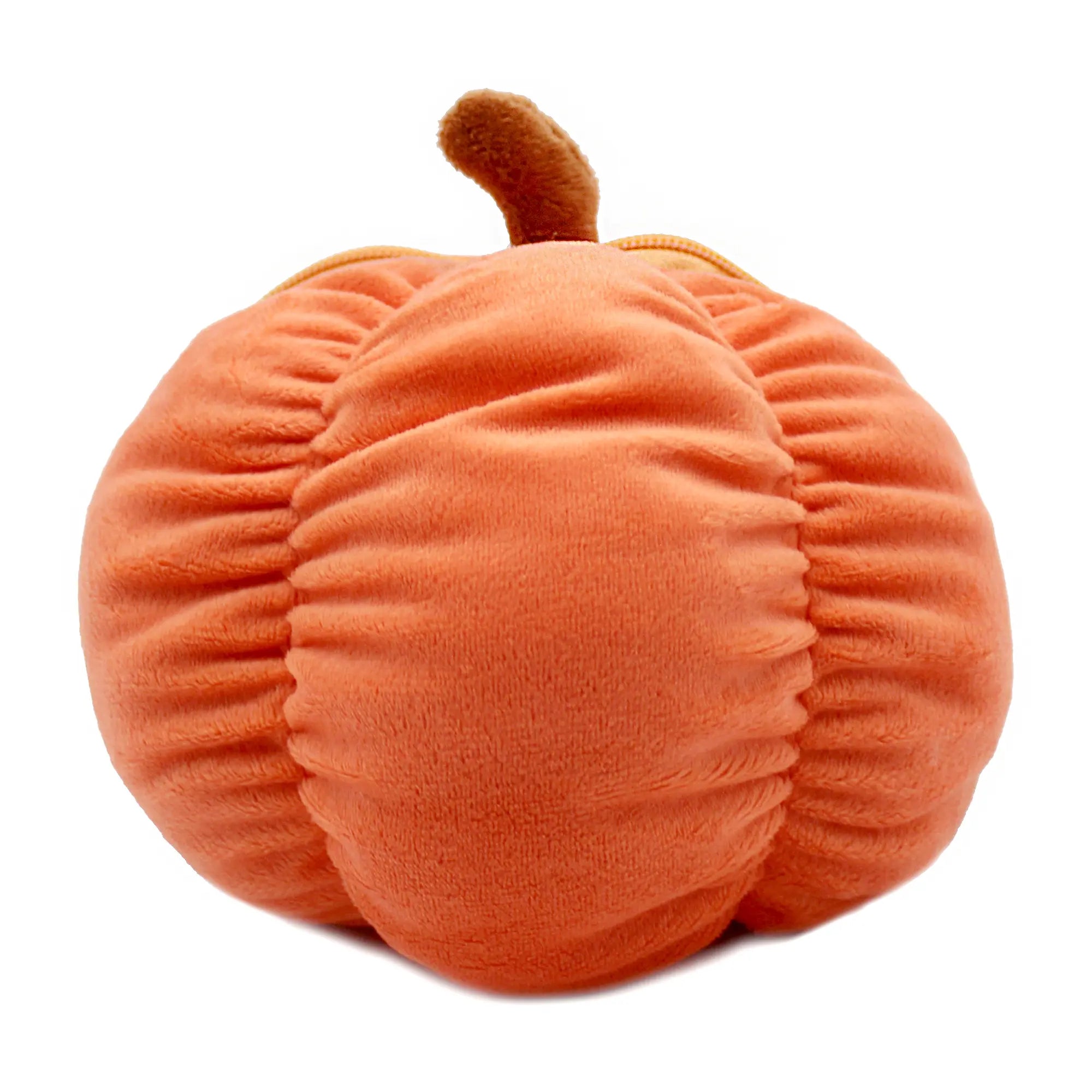 Orangefarbenes Kürbis Kuscheltier aus weichem Plüsch für Halloween
