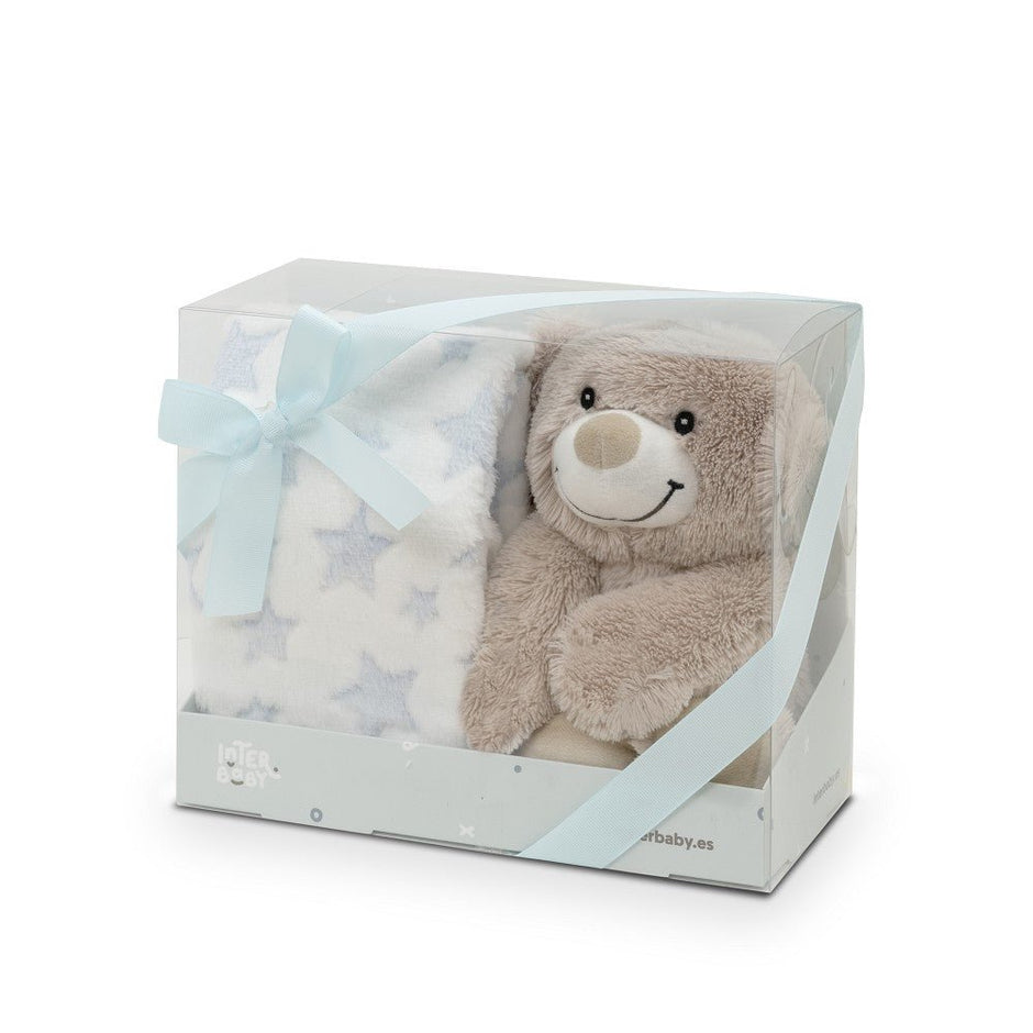 Kuscheltier Bär mit Babydecke – 2 - teilig (80×100 cm) - Babylions