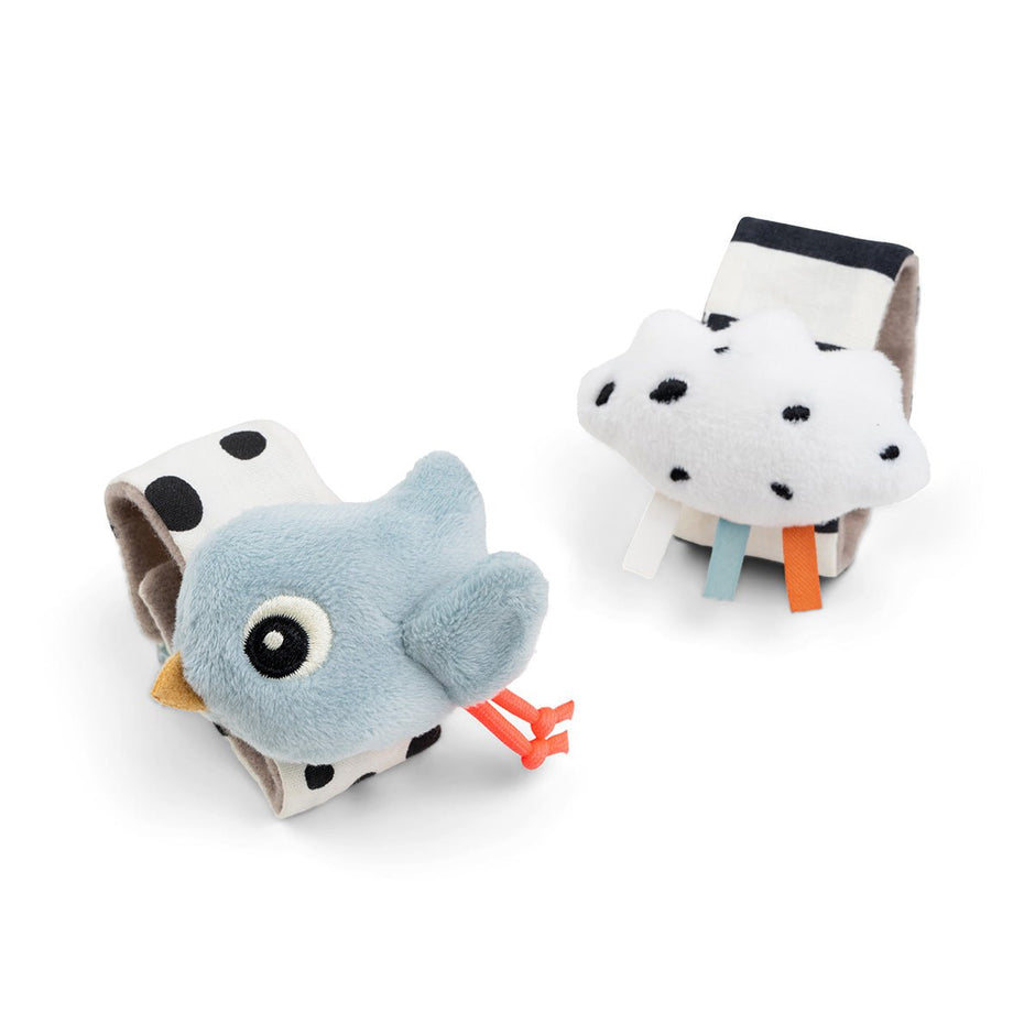 Rasselarmband für Babys – Weiches Handgelenkspielzeug – Blau - Babylions