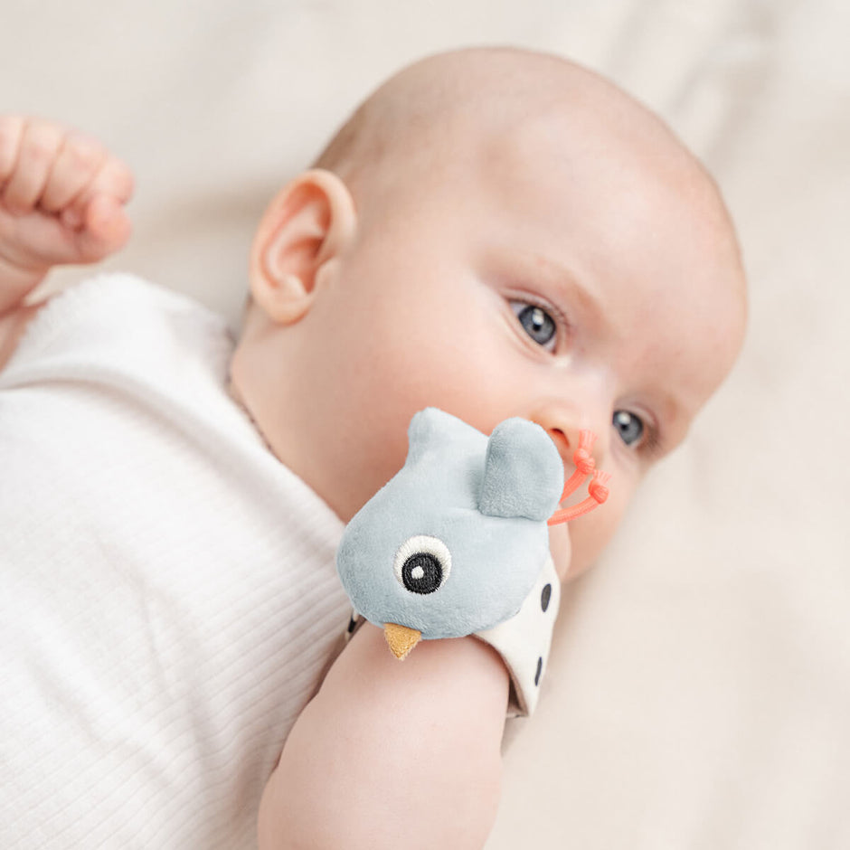 Rasselarmband für Babys – Weiches Handgelenkspielzeug – Rosa oder Blau - Babylions