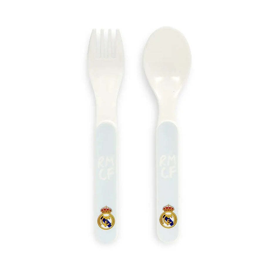 Real Madrid Kinder Besteck Set Löffel und Gabel blau Baby Besteck