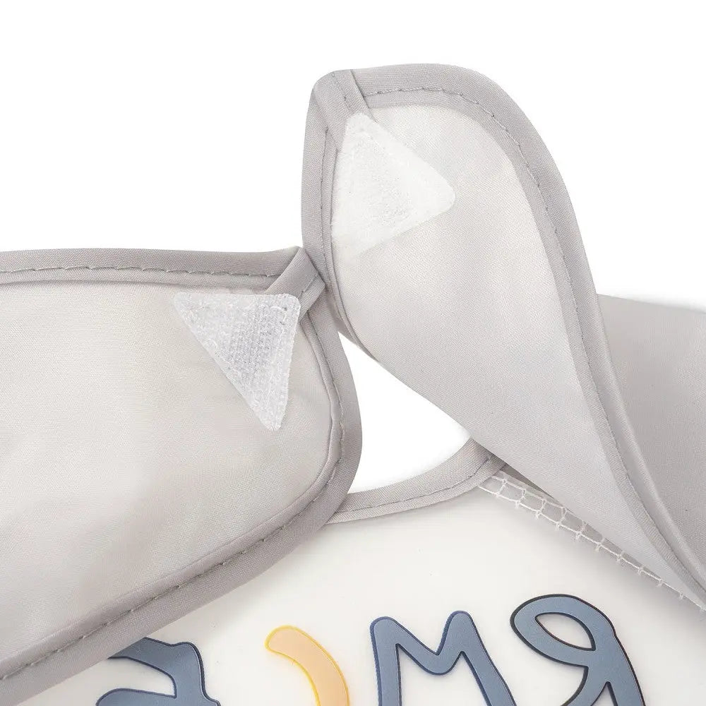 Real Madrid Baby Lätzchen mit Ärmeln Klettverschluss Detail wasserdicht grau