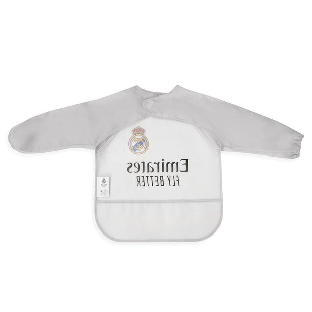 Real Madrid Baby Lätzchen mit Ärmeln – Grau, wasserdicht - Babylions