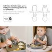Real Madrid Baby Lernbesteck aus Silikon für Babys beim selbstständigen Essen lernen mit ergonomischem Griff BPA frei
