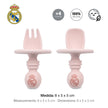 Real Madrid Baby Lernbesteck aus Silikon mit Anti-Erstickungsring in Rosa ab 4 Monaten BPA frei
