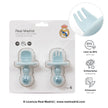 Real Madrid Baby Lernbesteck Set aus Silikon in Blau in Originalverpackung BPA frei