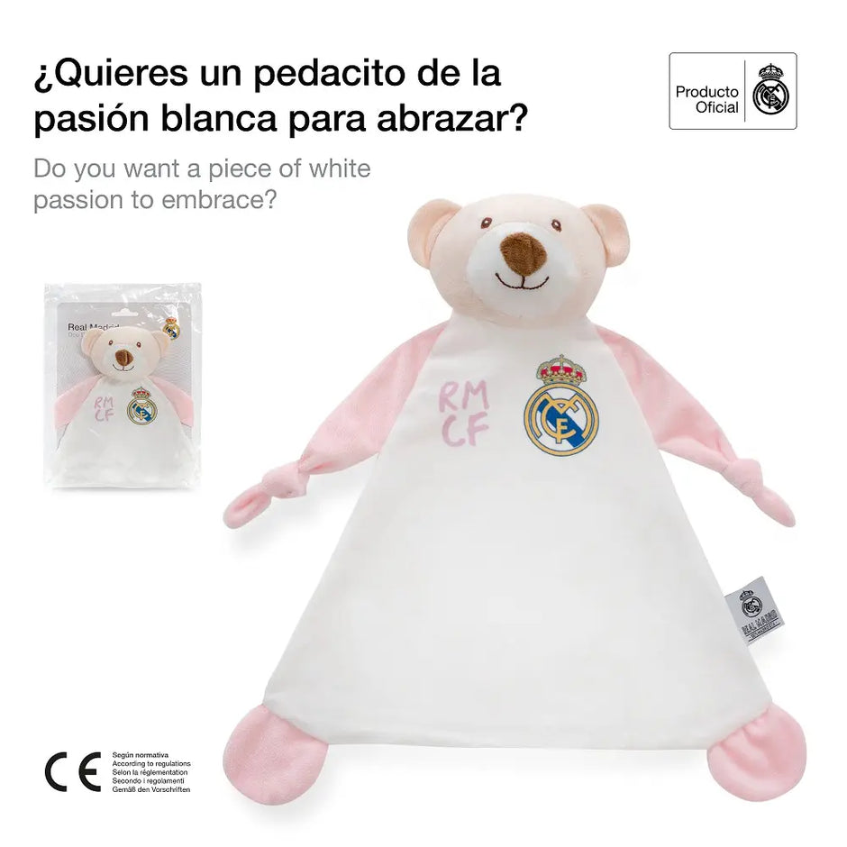 Real Madrid Baby Schmusetuch Bär rosa offiziell lizenziert Kuscheltuch