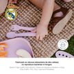 Real Madrid Baby Silikon Besteck Set in Rosa, BPA frei, ideal für Beikost und selbstständiges Essen für Babys
