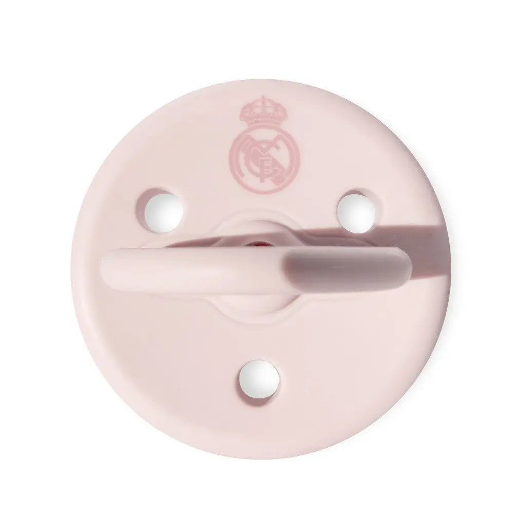 Rosa Silikon Schnuller Real Madrid Unterseite BPA-frei mit Belüftungslöchern