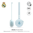 Real Madrid Schnullerhalter aus Silikon blau mit Maßangaben