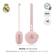 Rosa Schnullerhalter aus Silikon Real Madrid BPA-frei Maße 12 x 6 x 5 cm