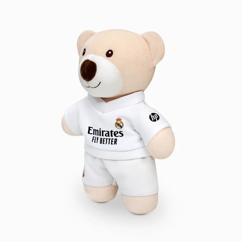 Real Madrid Teddybär Kuscheltier seitliche Ansicht mit Trikot offizielles Fanprodukt
