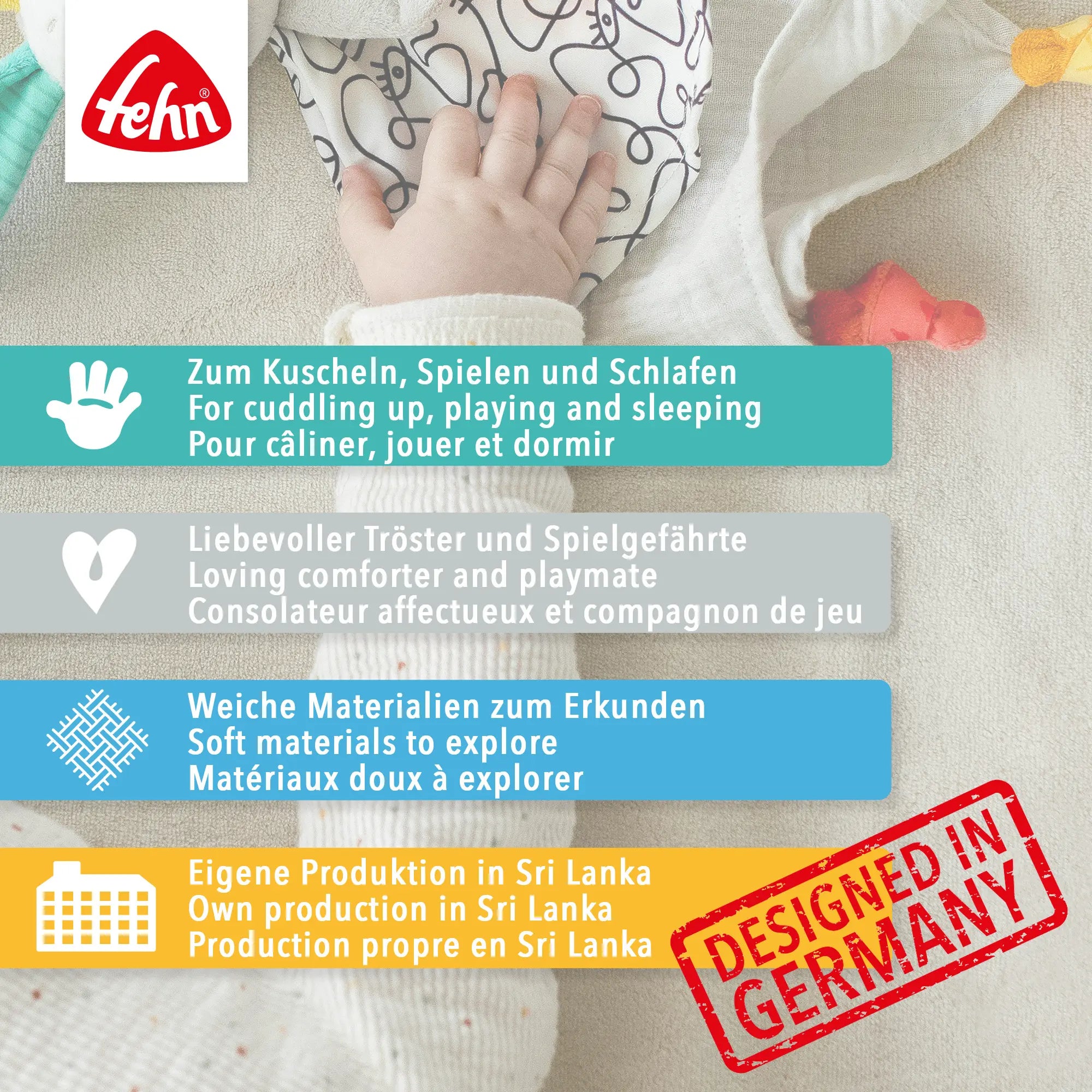Schmusetuch Pferd Baby – zum Kuscheln, Spielen und Schlafen, weiches Musselin Kuscheltuch