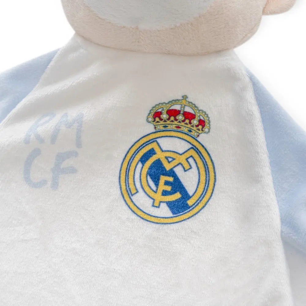 Schmusetuch Real Madrid Baby Detail Vereinslogo RM CF Kuscheltuch blau weiß weich hochwertig