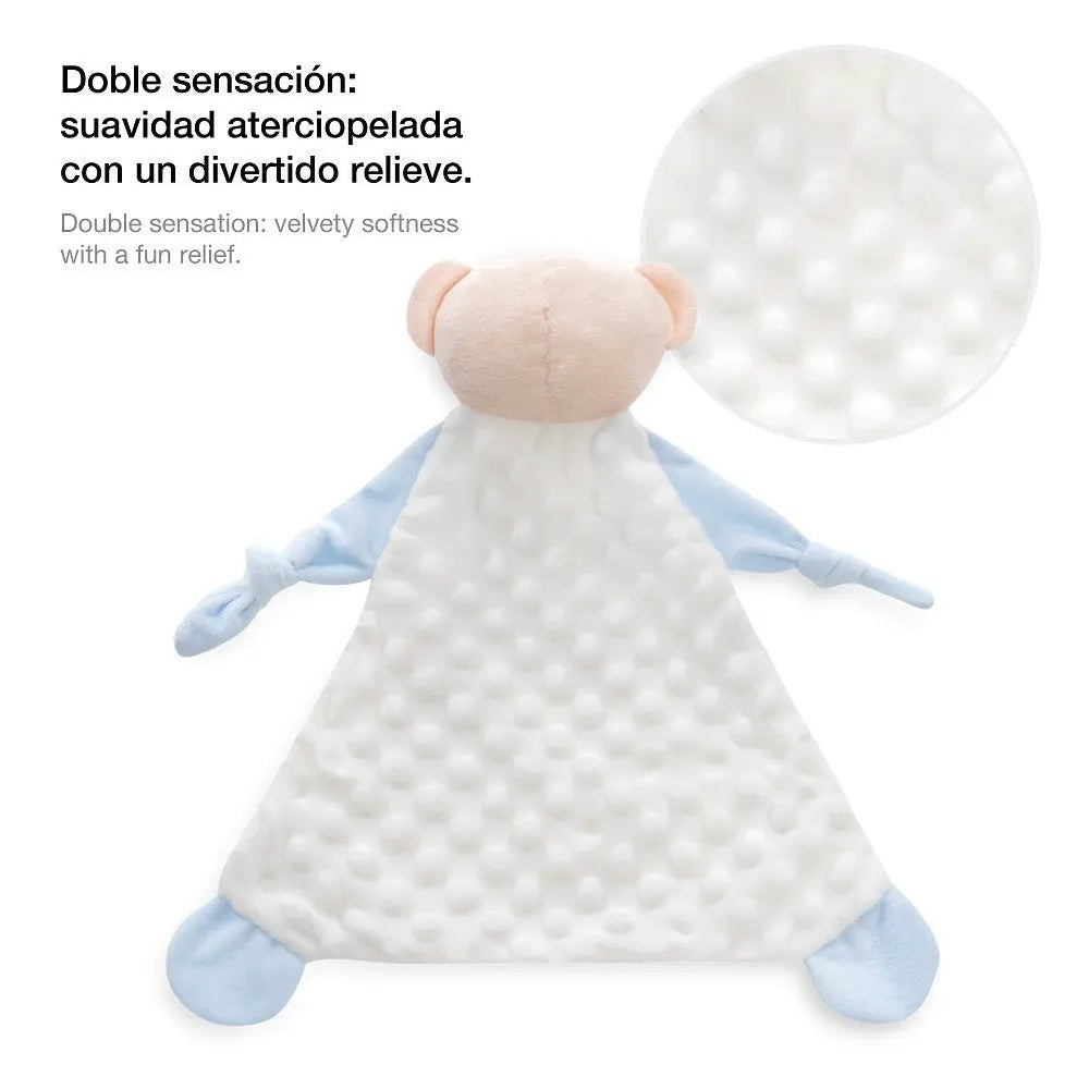 Schmusetuch Real Madrid Baby Rückseite mit Struktur weiches Kuscheltuch mit Noppen Oberfläche Detailansicht