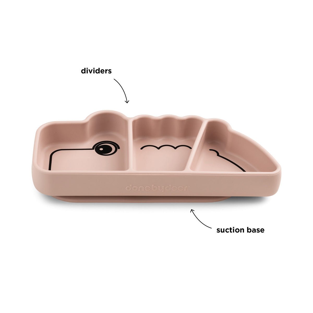 Silikon Stick&Stay Teller Croco für Babys – Grün & Rosa - Babylions