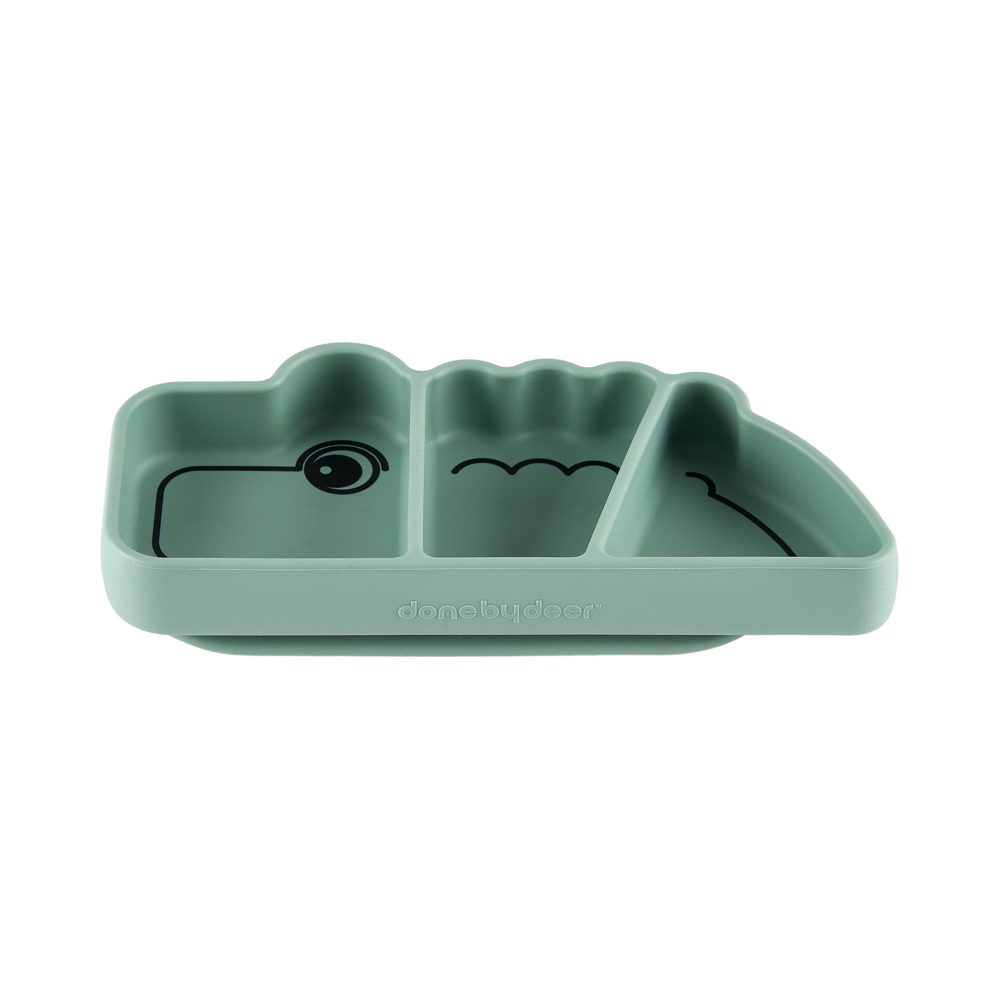 Silikon Stick&Stay Teller Croco für Babys – Grün & Rosa - Babylions