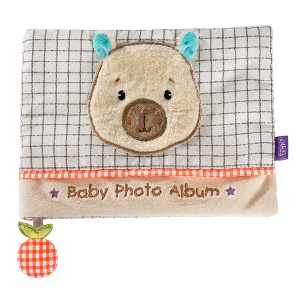 Stoffbuch Baby Fotoalbum Capybara von Fehn weiches Kuschelalbum für erste Erinnerungen