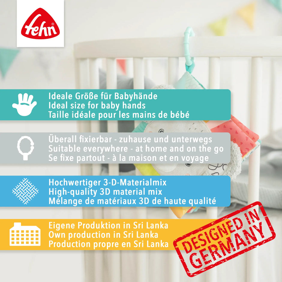 Baby Stoffbuch Pferd natur – weiches Fühlbuch mit idealer Größe für kleine Hände, hochwertigem Material und vielseitiger Nutzung